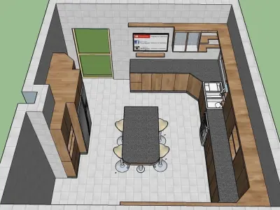Kitchen design with Island  3D model