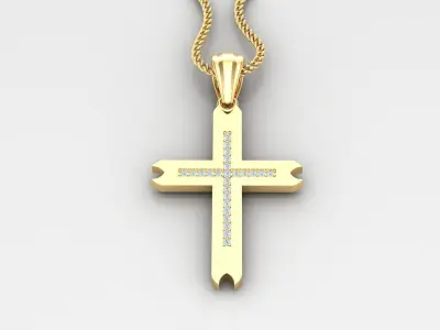 High Cross Pendant Light Gold 18K 4CP005 3D print model