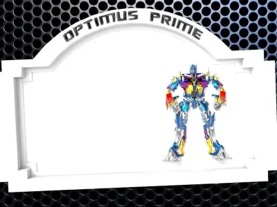 Optimus Prime Bedroom Door Sign Template - 2 versions 3D print model