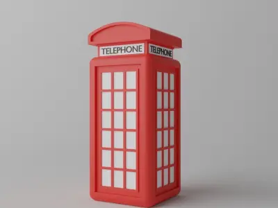 British Red Telephone Box 3D model