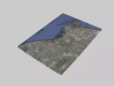 Long Beach City Low-poly 3D model