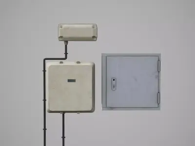 Fusebox electrical box Low-poly 3D model
