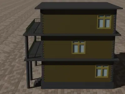 City house low-poly 3D model get
