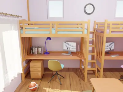 Children room 2person type 3D model
