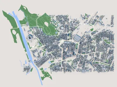 Leipzig City Germany  3D model