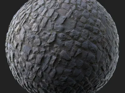 3D Scanned Seamless Cobblestone Street Texture