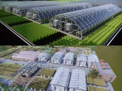 Agricultural Greenhouse Tent Frame -B4 3D model