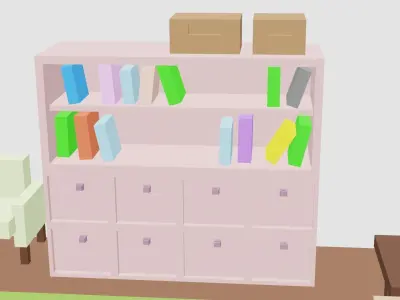 Low polly room Low-poly 3D model