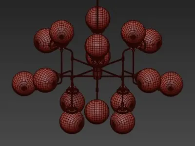 Bistro Globe Clear Glass Chandelier 3D model buy