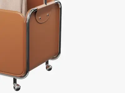 Floor clothes hanger with outerwear 3D model