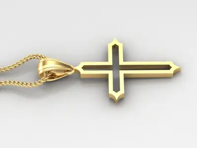 High Cross Pendant Light Gold 18K 4CP030 3D print model