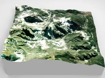 Mountain landscape Monte Borla Italy 3D model