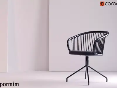 Expormim-Upholstered chair Huma B 3D model