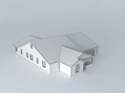 House with Office Free 3D model