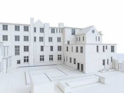 English Building  Low-poly 3D model