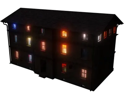 Urban City building 02 Low poly two versions Low-poly 3D model