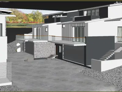 004403-Duplexes Houses  Low-poly 3D model