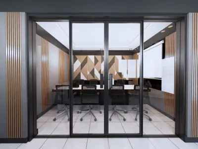 Modern Minimalist Office Design receptionist meeting room  3D model