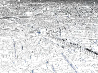 Paris City Model 28x28km 3D model