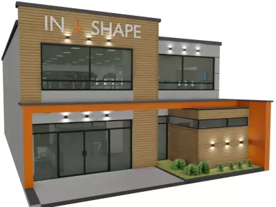 Fitness Gym Low-poly 3D model