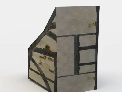 Dormer cottage with roof and windows Low-poly 3D model