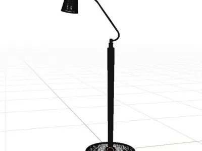 Wooden Floor Lamp Free low-poly 3D model