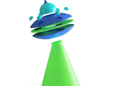 Flying saucer lamp 3D print model