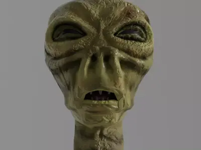 Alien Head Low-poly 3D model