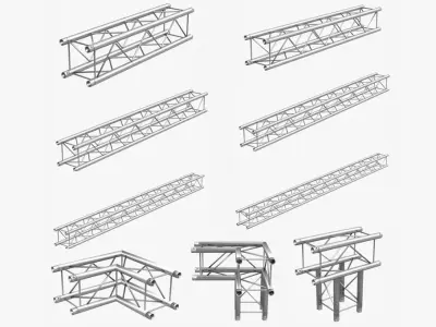 Light Duty Square Truss Collection - 9 PCS Modular 3D model
