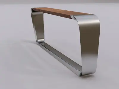 Contemporary public bench METRO40  CONNECT RAILS 3D model