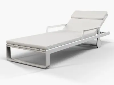 Gandia Blasco Flat chaise longue with arms 3D model