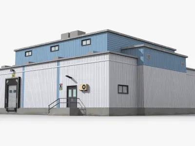 Factory x6 Low-poly 3D model