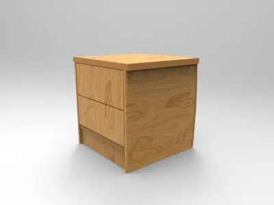 Simple Design Cherry Night Stand 3D model