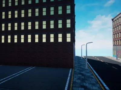 Realistic Building and road 3D model