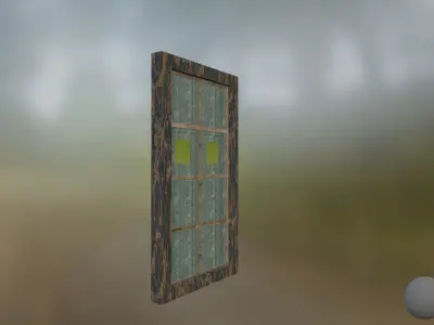Door 3 - Abondened House or place door Low-poly 3D model