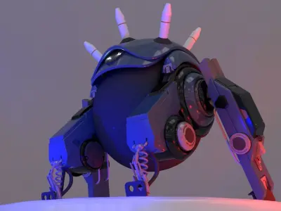 Futuristic robot 3D model buy