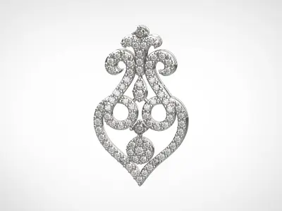 PE24 Classic Solitaire Pendant half ct CAD STL 18K  3g 3D print model