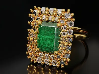 Mughal Emerald Ring 3D model