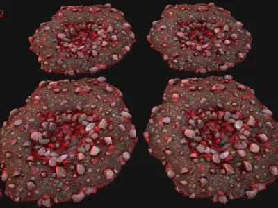 Coal Ore Deposits Mine Environment Low-poly 3D model