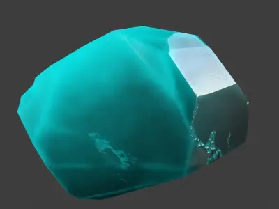 crystal turquoise stone Low-poly 3D model