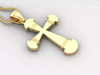 Light Gold 18K Cross Pendant 2CP094 3D print model