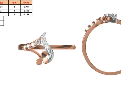 Light Weight Wedding Engagement Women Ring STL JCD Details 3D print model