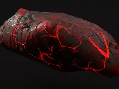 Scifi rock low poly model Low-poly 3D model