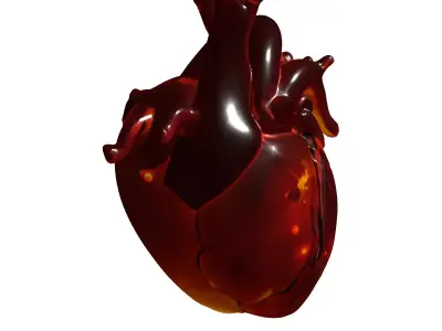 Cybernetic Glowing Scifi Heart Low-poly 3D model
