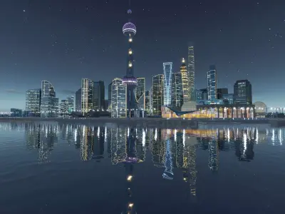 shanghai City Low-poly 3D model