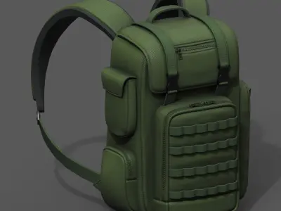 Backpack military combat bag baggage pockets  Low-poly 3D model buy