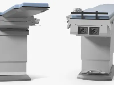  Radiology Procedure Table with Blue Mattress White 