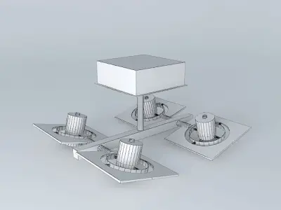 4 Spots metal box with three lights Free 3D model