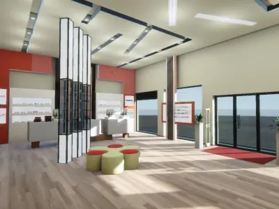 Glasses store - showroom Low-poly 3D model