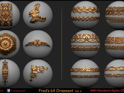 Freds 64 Ornaments Vol 4 Low-poly 3D model